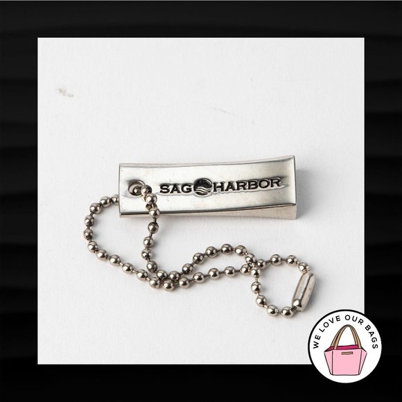SAG HARBOR SILVER NICKEL METAL KEY FOB BAG CHARM KEYCHAIN HANGTAG TAG - Picture 1 of 1